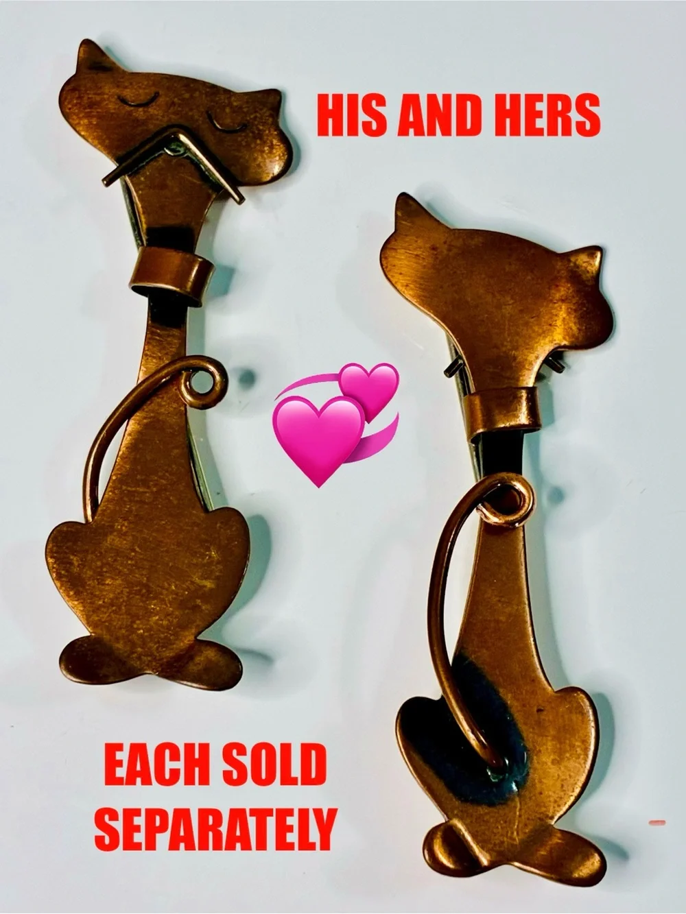 VTG Otto Robert Bade Copper Cat Brooch Pin Lightweight Feline Lover